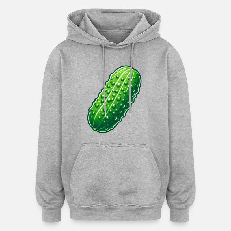 Gros Cornichon - Sweat à capuche oversize unisexe - gris chiné