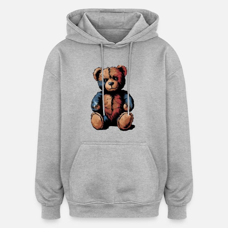 Teddy Kuscheltier Teddybär - Oversized Unisex Hoodie - Grau meliert