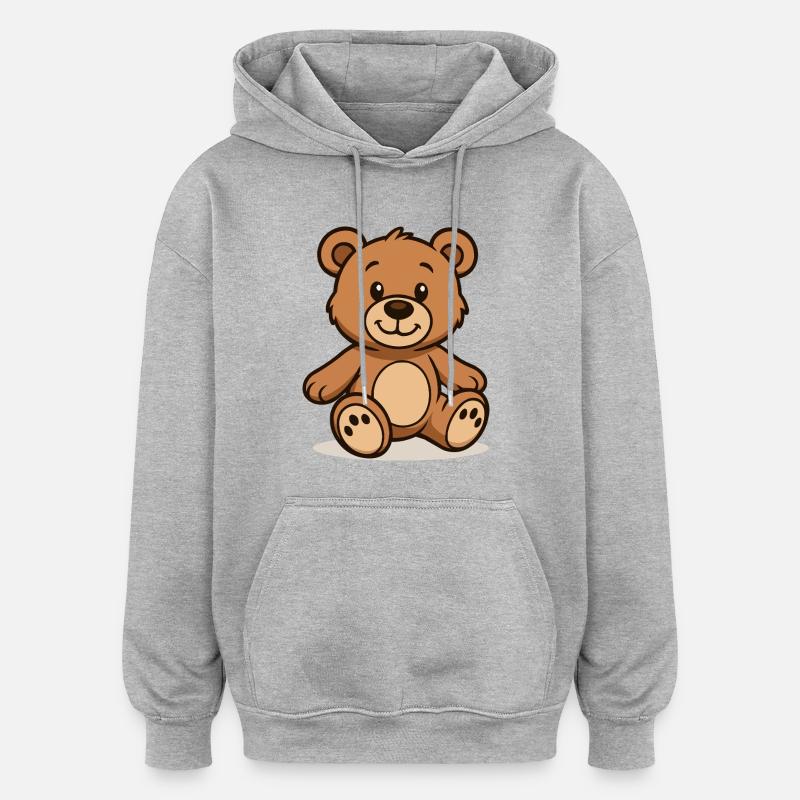 Teddy Bear Comic - Oversized Unisex Hoodie - heather grey