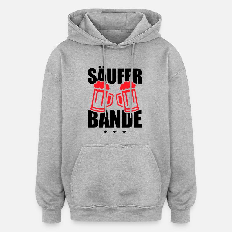 Säufer Bande - Oversized Unisex Hoodie - Grau meliert