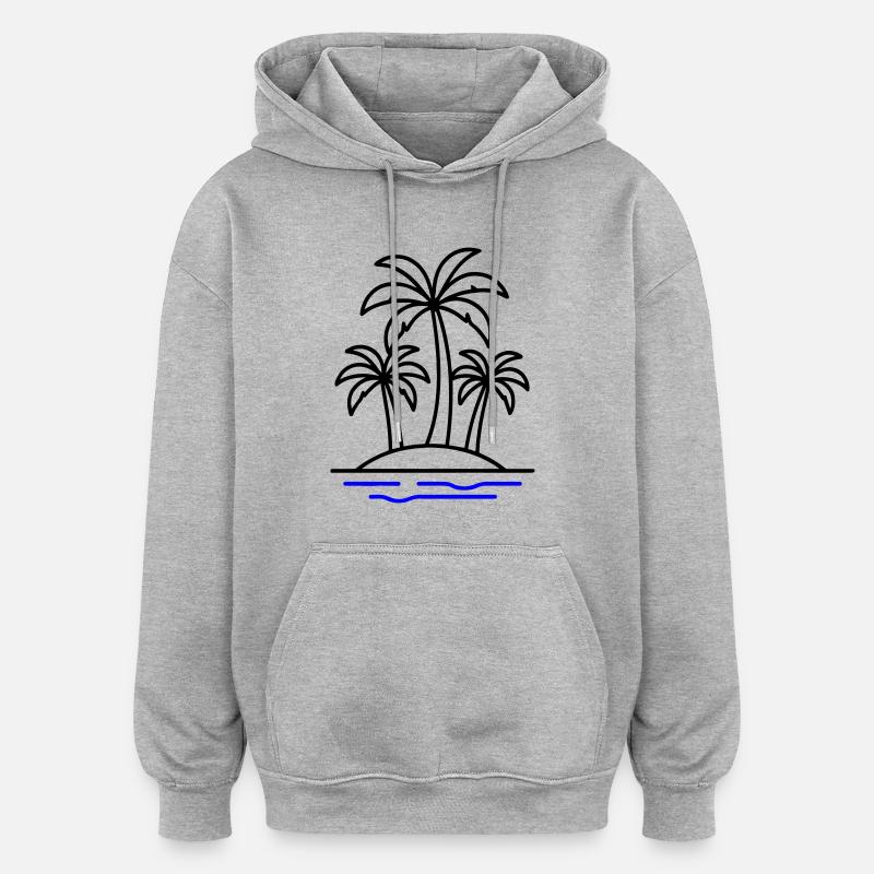 Vacances Palm Island - Sweat à capuche oversize unisexe - gris chiné