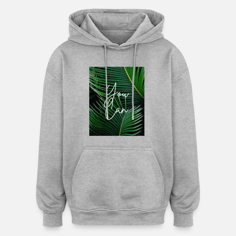 VOUS POUVEZ - Sweat à capuche oversize unisexe - gris chiné