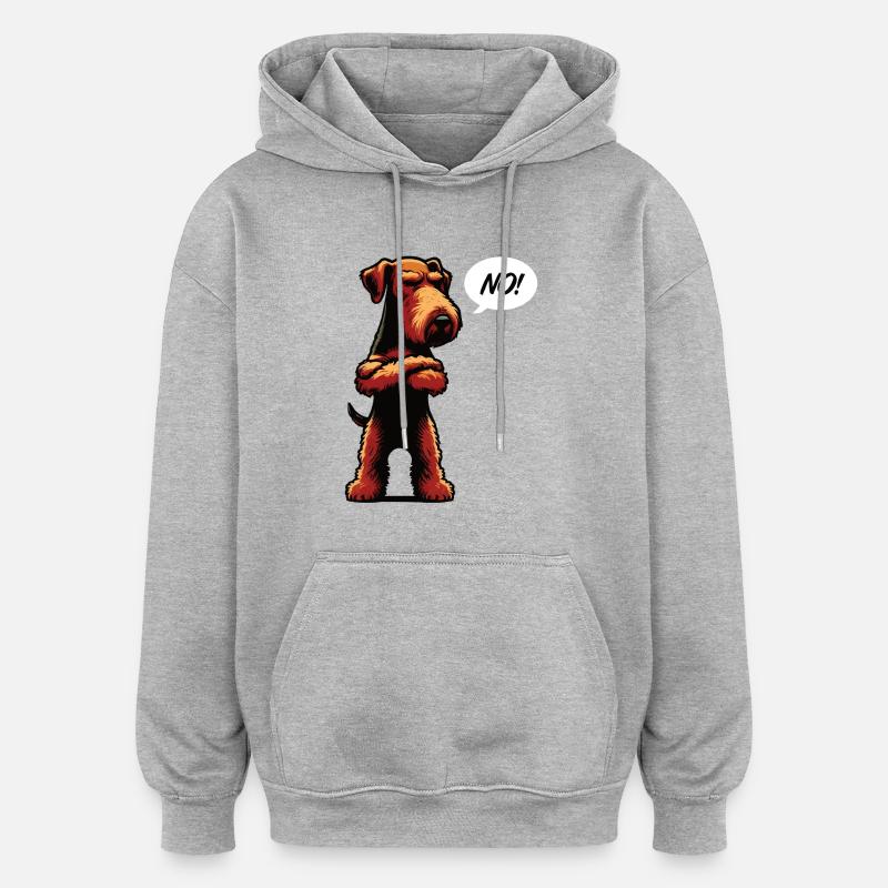 Pas d’Airedale Terrier Airedales Airedalebesitzer - Sweat à capuche oversize unisexe - gris chiné