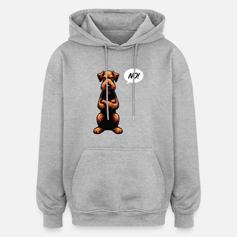 Pas d’Airedale Terrier Airedales Airedalebesitzer - Sweat à capuche oversize unisexe - gris chiné