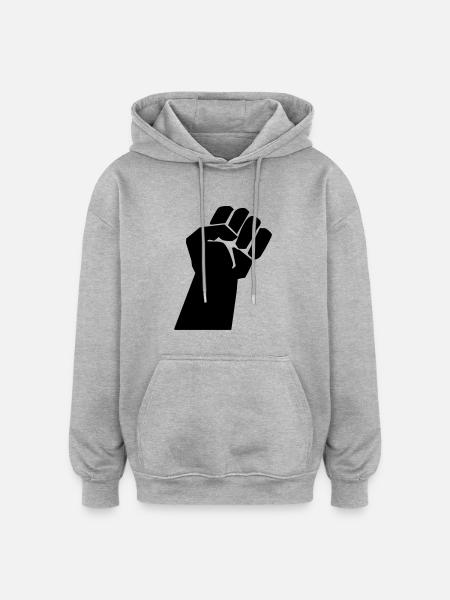 revolt fist - Sweat à capuche oversize unisexe - gris chiné