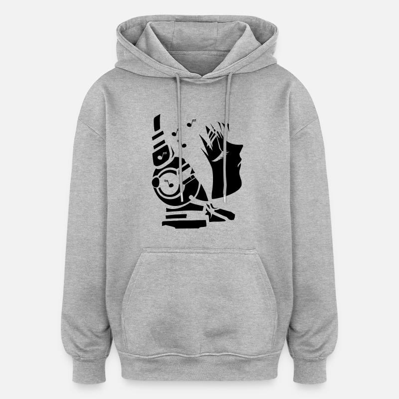 FUTURE_sound3 - Sweat à capuche oversize unisexe - gris chiné