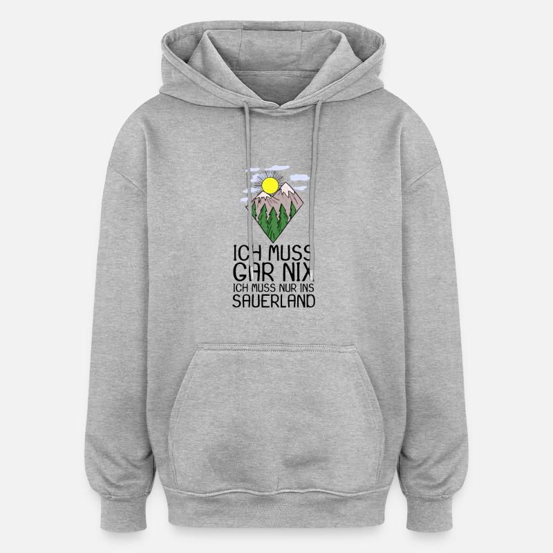 Sauerland - Oversized Unisex Hoodie - Grau meliert