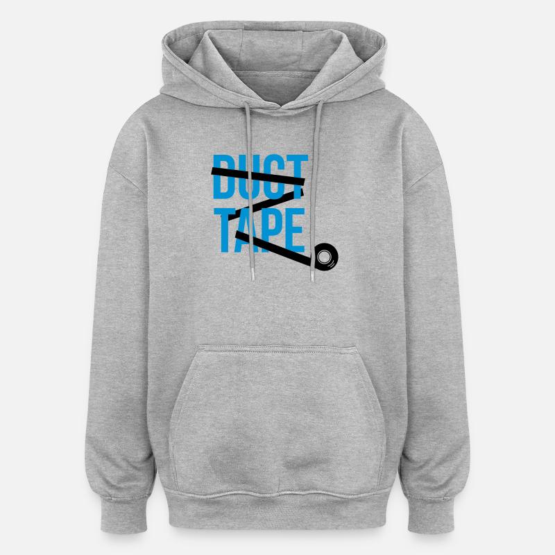 ruban adhésif ruban adhésif - Sweat à capuche oversize unisexe - gris chiné