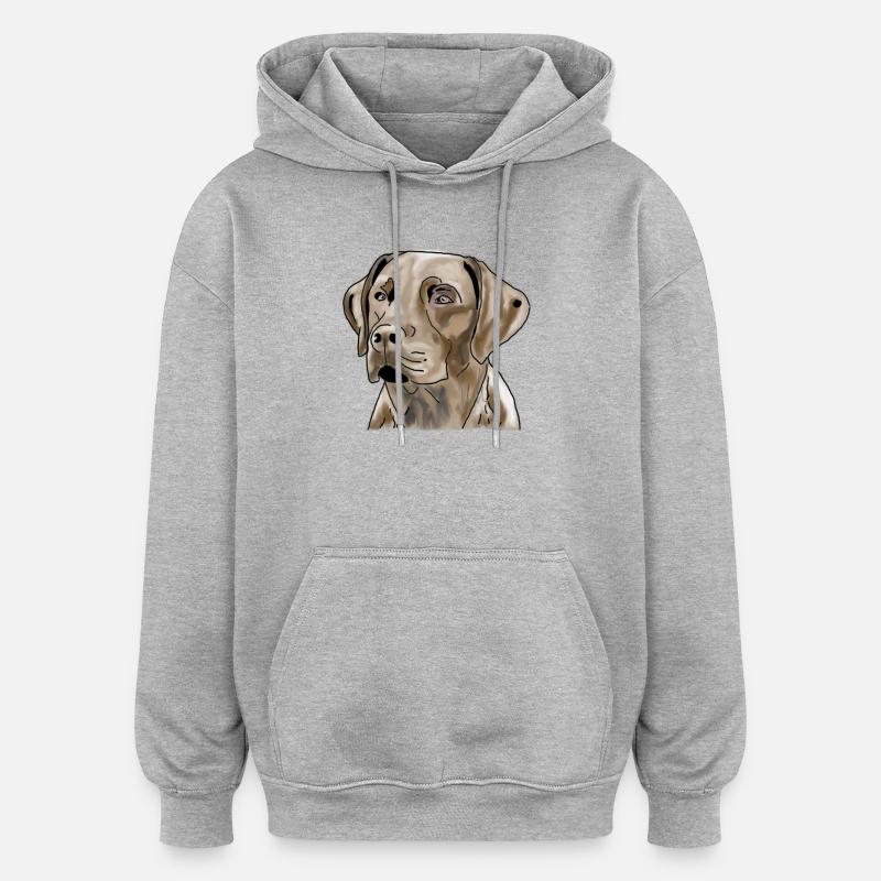 Labrador - Sweat à capuche oversize unisexe - gris chiné