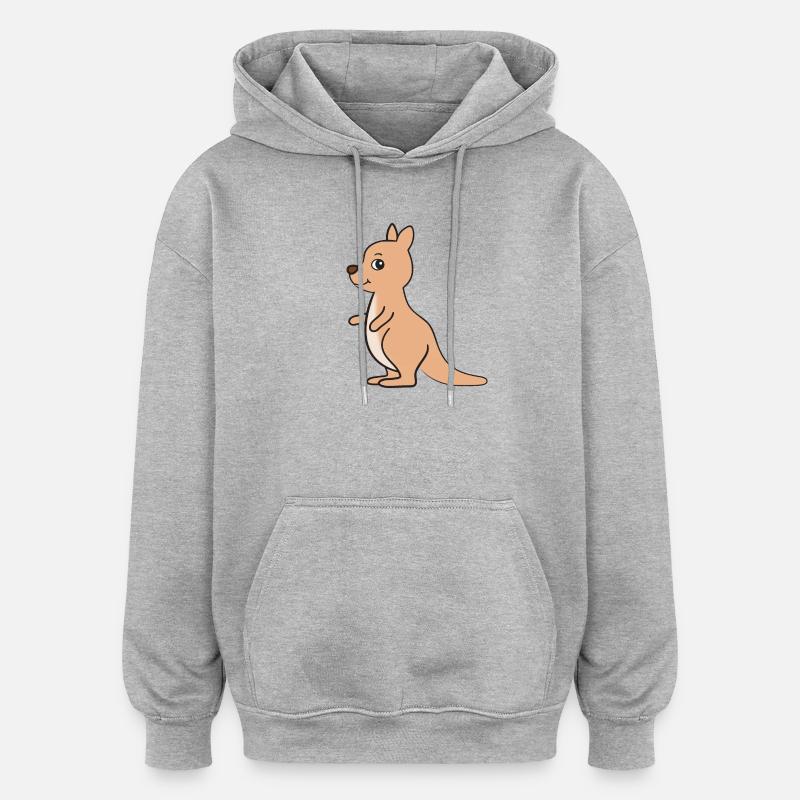 Kangourou - Sweat à capuche oversize unisexe - gris chiné
