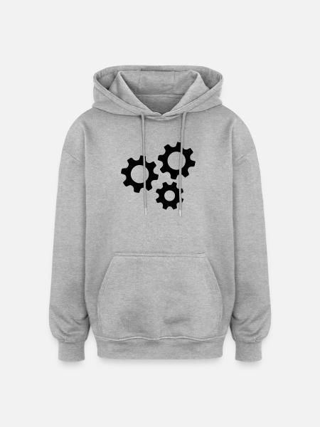 Gear Gearwheel Machines Work - Oversized Unisex Hoodie - heather grey