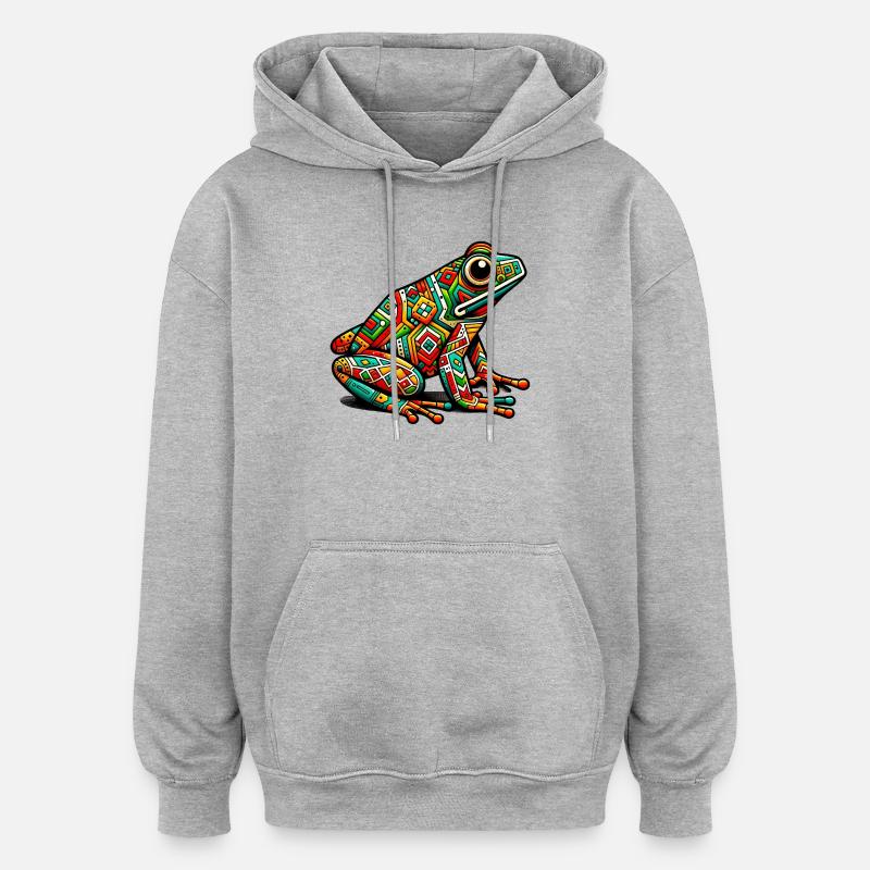 Grenouille - Sweat à capuche oversize unisexe - gris chiné
