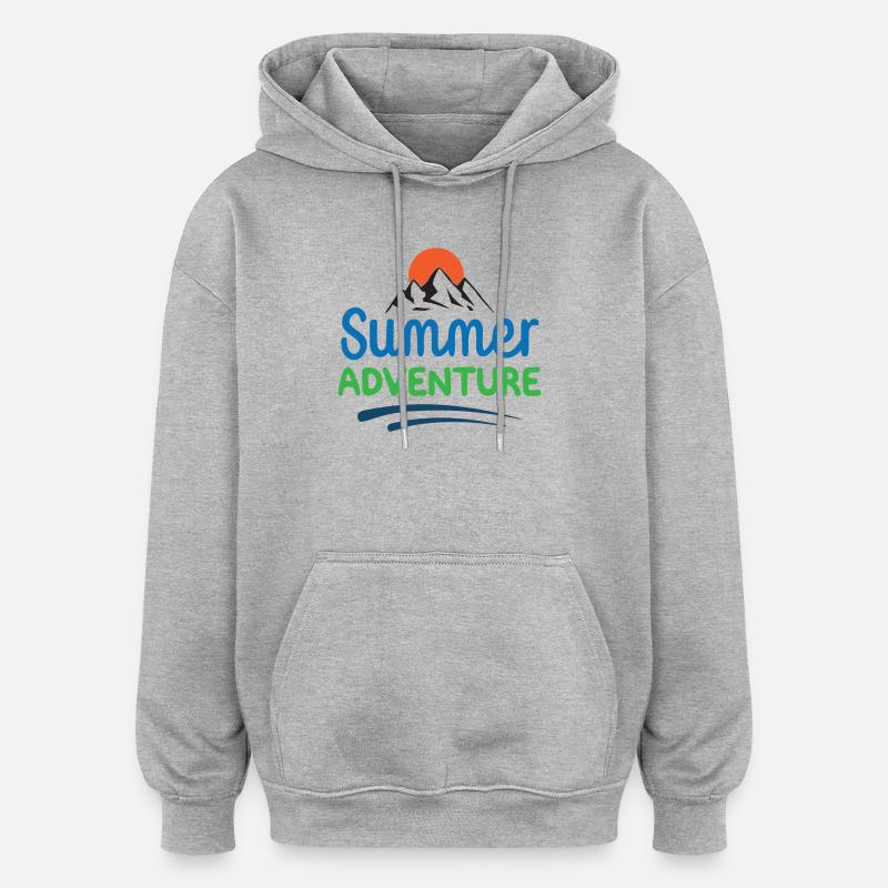 Aventure d’été - Sweat à capuche oversize unisexe - gris chiné