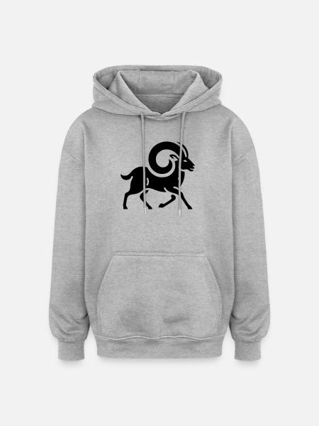 Aries 3 - Oversized Unisex Hoodie - heather grey