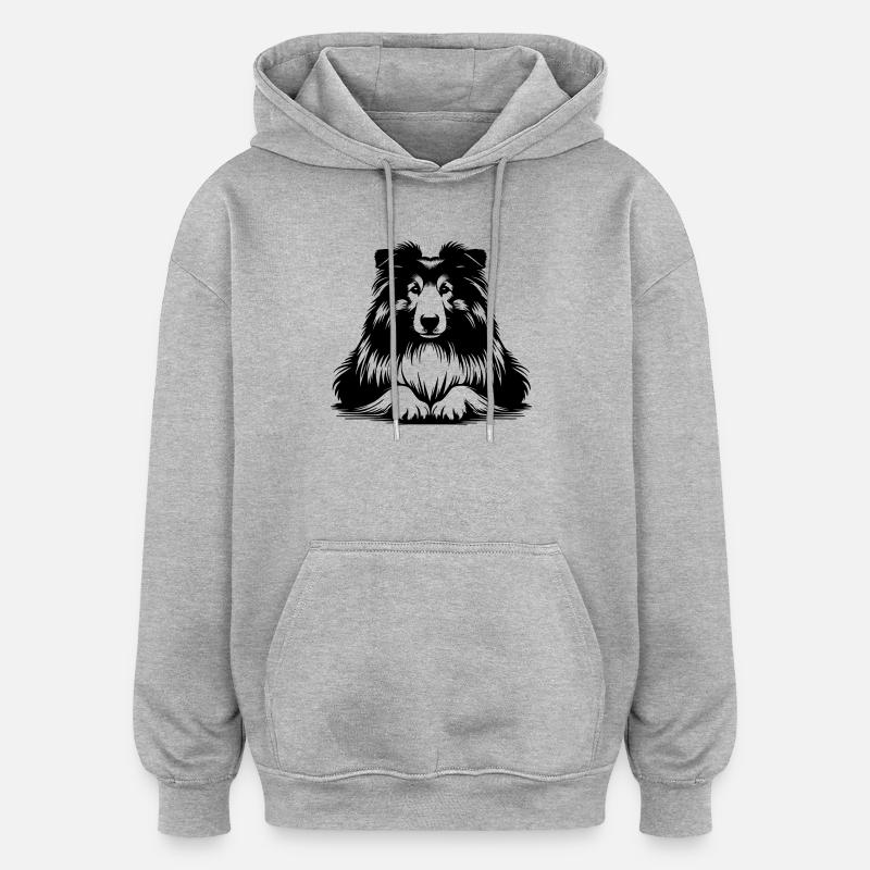 Colley - Sweat à capuche oversize unisexe - gris chiné