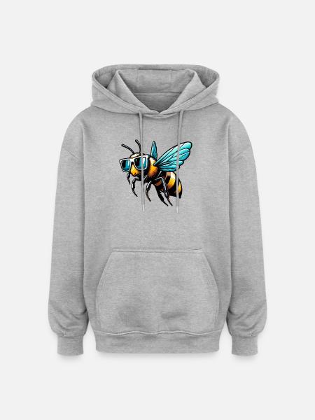 Bee - Oversized Unisex Hoodie - heather grey