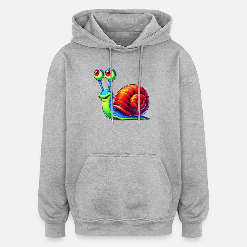 Snail - Oversized Unisex Hoodie - heather grey