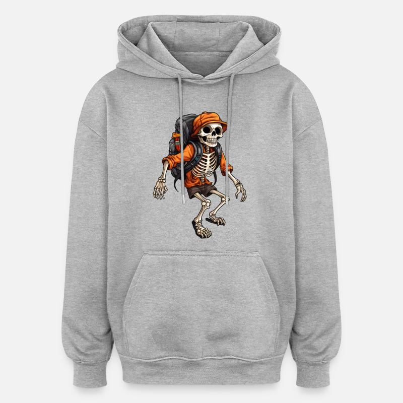 Squelettes Randonnée / Alpiniste Squelette - Sweat à capuche oversize unisexe - gris chiné