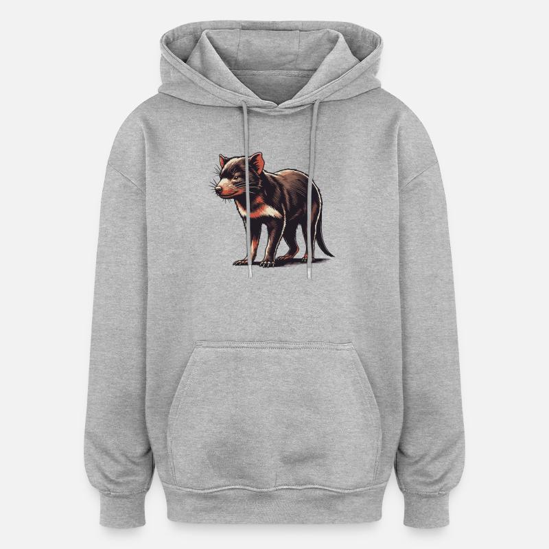Tasmanian devil - Oversized Unisex Hoodie - heather grey