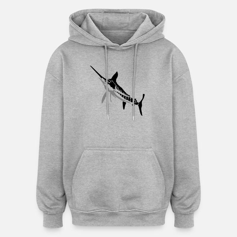 Marlin - Sweat à capuche oversize unisexe - gris chiné