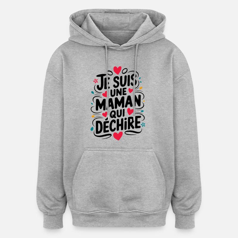 Ich bin eine Killer-Mutter - Oversized Unisex Hoodie - Grau meliert