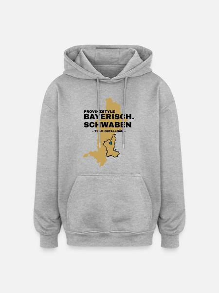 Schwaben | OSTALLGÄU - Oversized Unisex Hoodie - Grau meliert