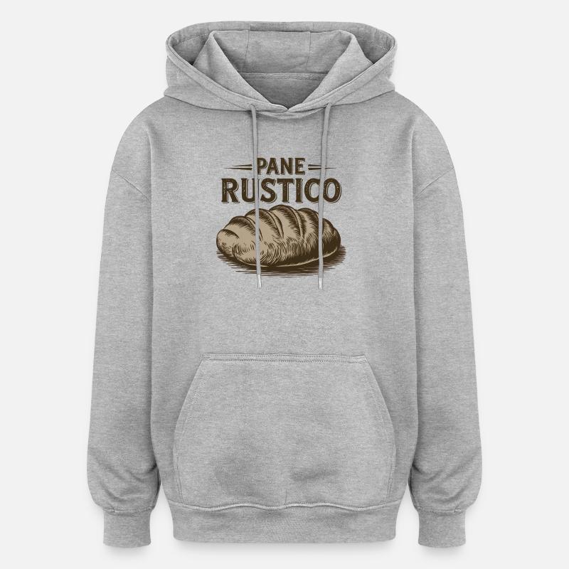 Pane Rustico – Pain - Sweat à capuche oversize unisexe - gris chiné
