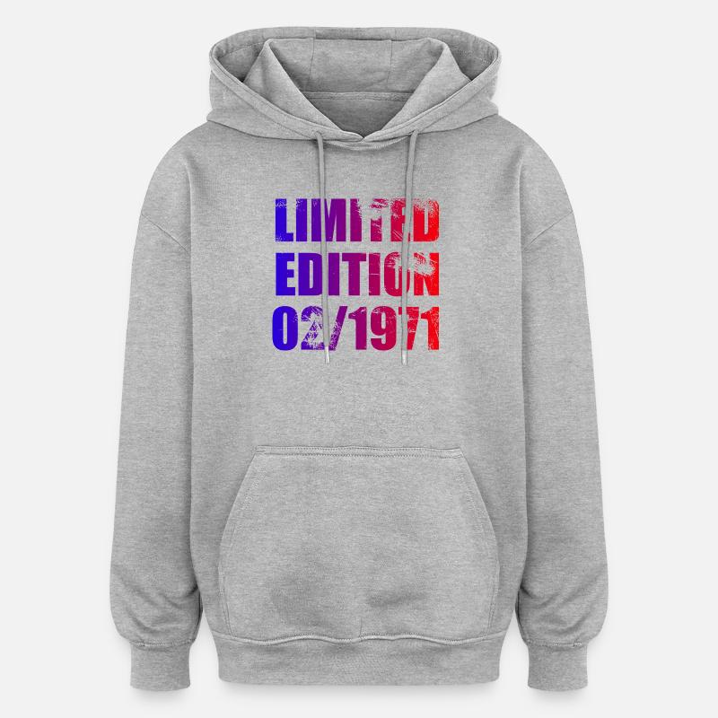 55e anniversaire édition limitée 02/1971 - Sweat à capuche oversize unisexe - gris chiné