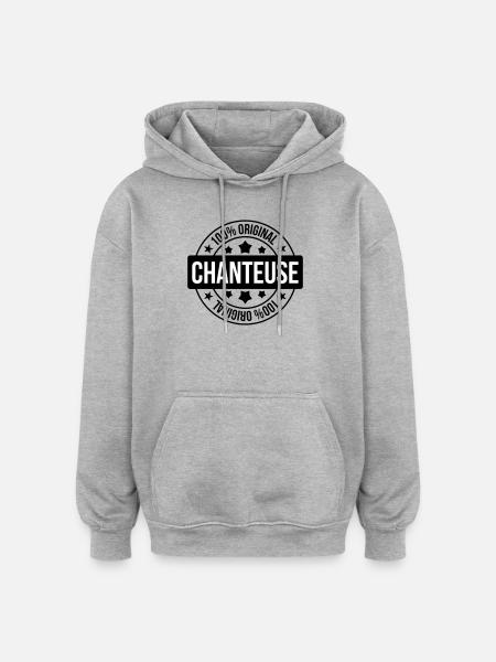 Chanteuse - Chanter - Chanson - Sweat à capuche oversize unisexe - gris chiné