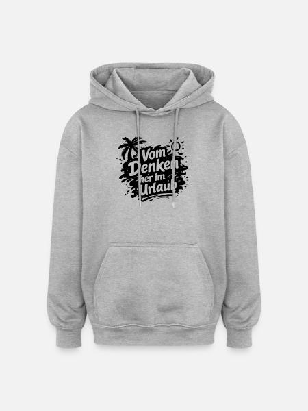 Penser en vacances - Sweat à capuche oversize unisexe - gris chiné