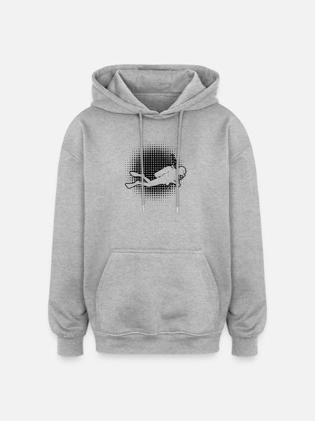 Statement for all diving - Oversized Unisex Hoodie - heather grey