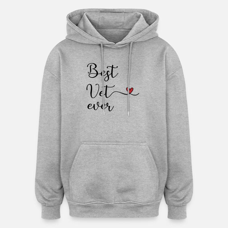 Vétérinaire - Sweat à capuche oversize unisexe - gris chiné