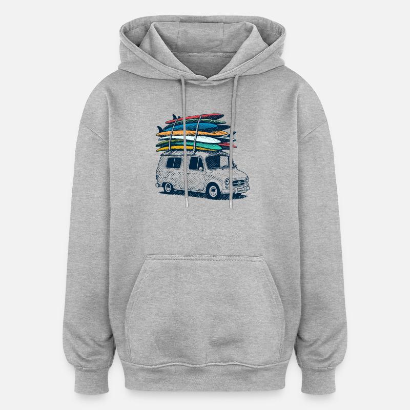 Vacances de surf - Sweat à capuche oversize unisexe - gris chiné