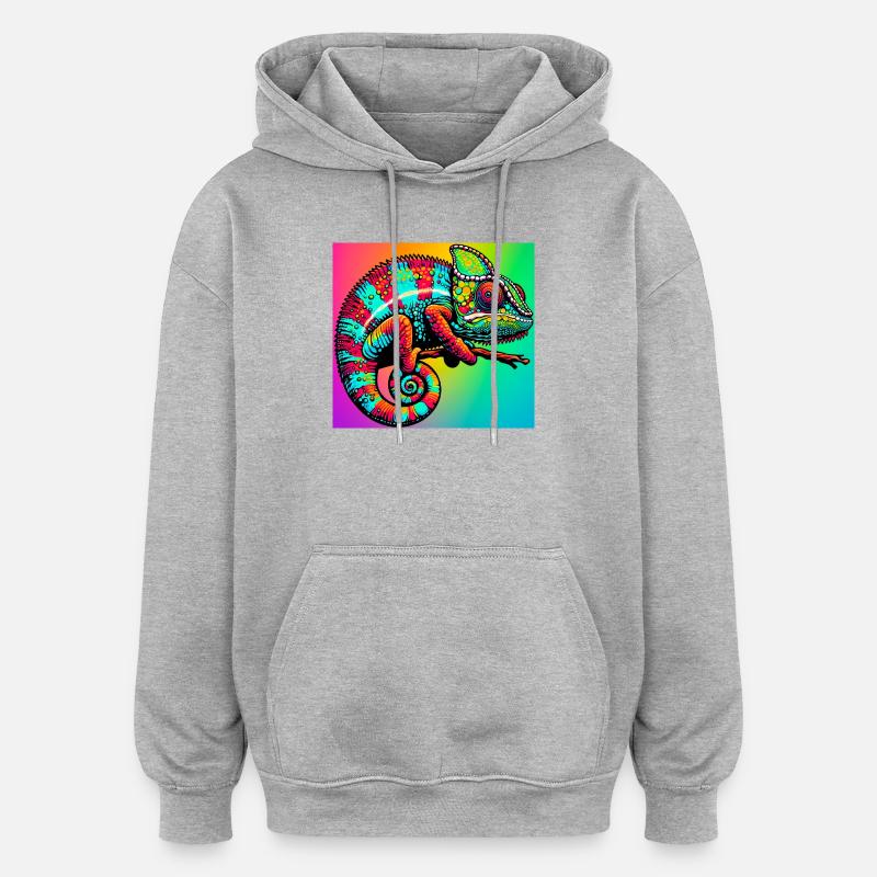 Chamäleon - Oversized Unisex Hoodie - Grau meliert