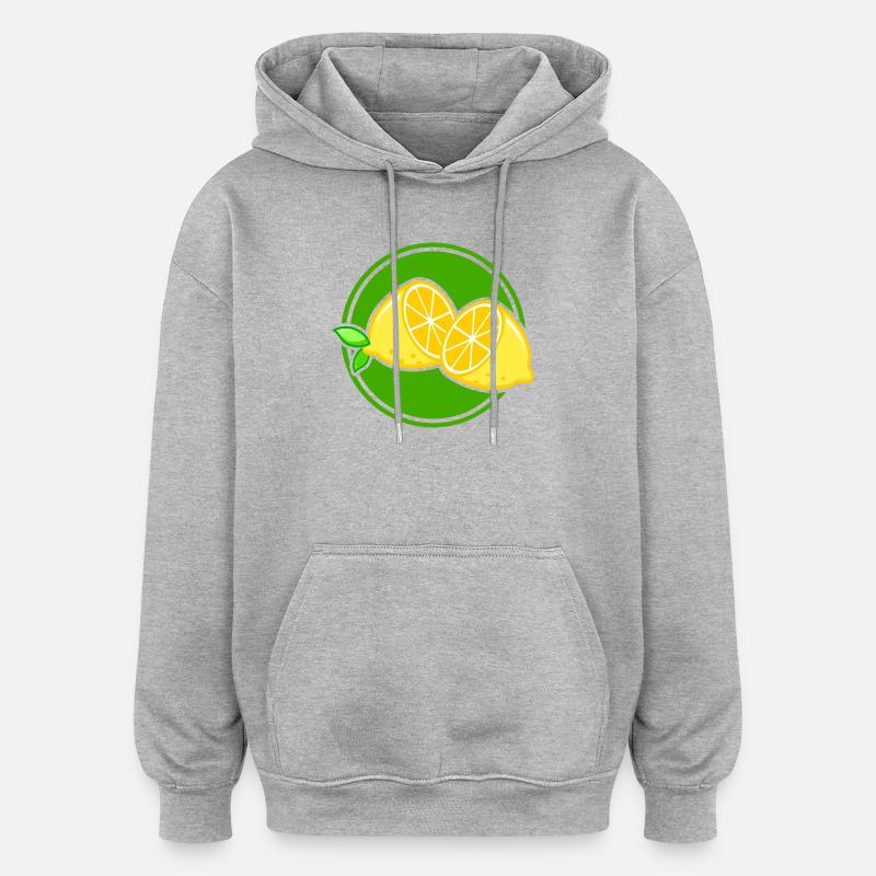 citron - Sweat à capuche oversize unisexe - gris chiné