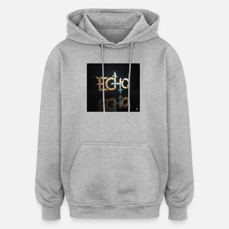 Jeu de lumière Echo Geometry - Sweat à capuche oversize unisexe - gris chiné