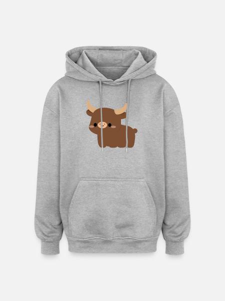 Ankole-Watusi-Kuh - Oversized Unisex Hoodie - Grau meliert
