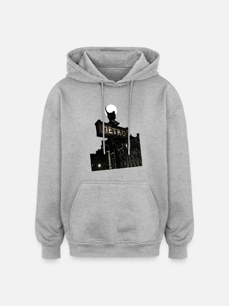 Pariser Metrostation dunkel - Oversized Unisex Hoodie - Grau meliert