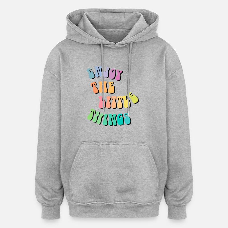 Enjoy little things - Geschenkidee - Geschenk - Oversized Unisex Hoodie - Grau meliert