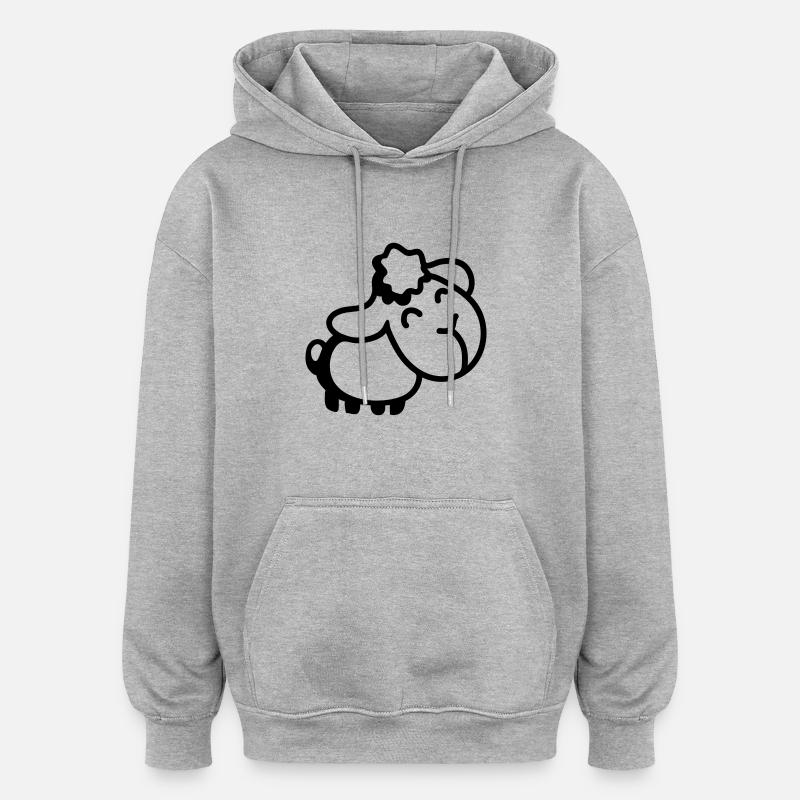 Sheep - Ligne - Sweat à capuche oversize unisexe - gris chiné