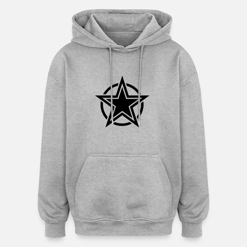 star - Sweat à capuche oversize unisexe - gris chiné
