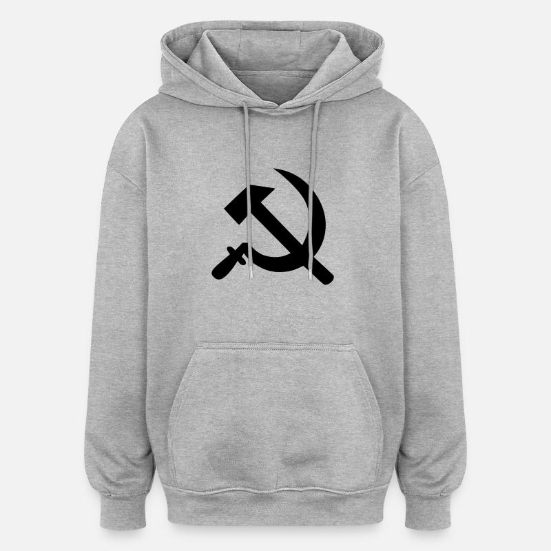 Hammer und Sichel - Oversized Unisex Hoodie - Grau meliert