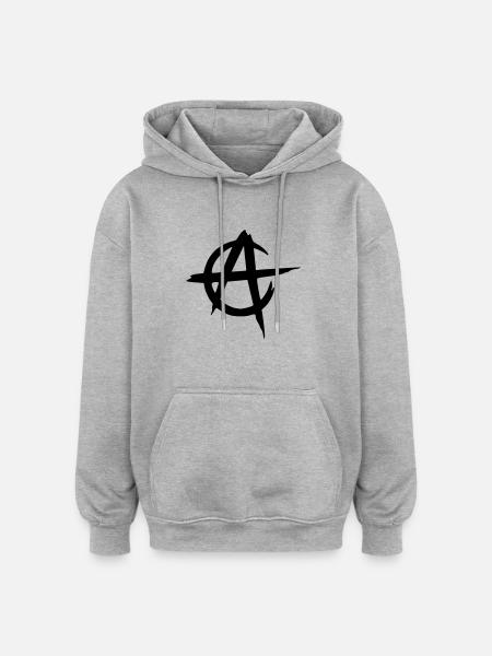 anarcho capitalism vector - Oversized Unisex Hoodie - heather grey