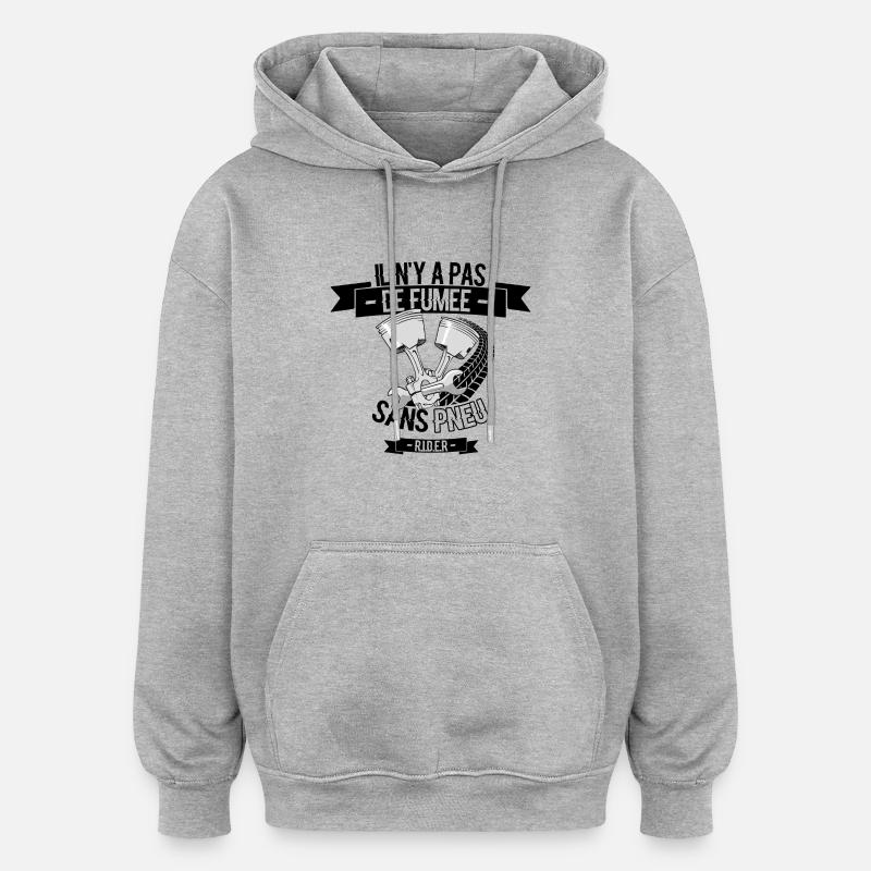 fumee sans pneu - Sweat à capuche oversize unisexe - gris chiné