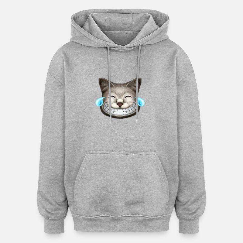 EMOTIONS CATBURST LAUGHIN - Sweat à capuche oversize unisexe - gris chiné