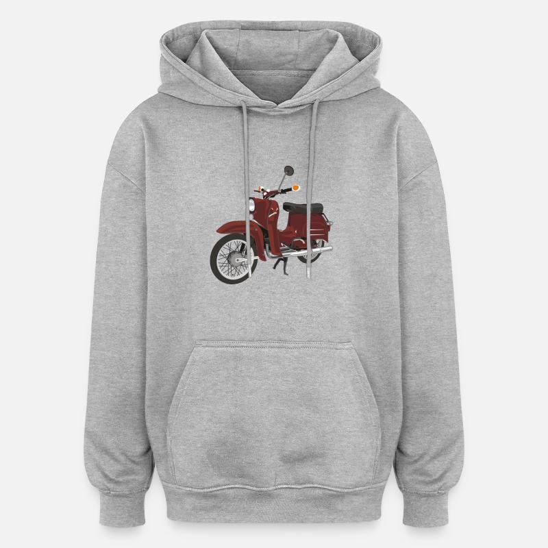Simson Schwalbe - Sweat à capuche oversize unisexe - gris chiné