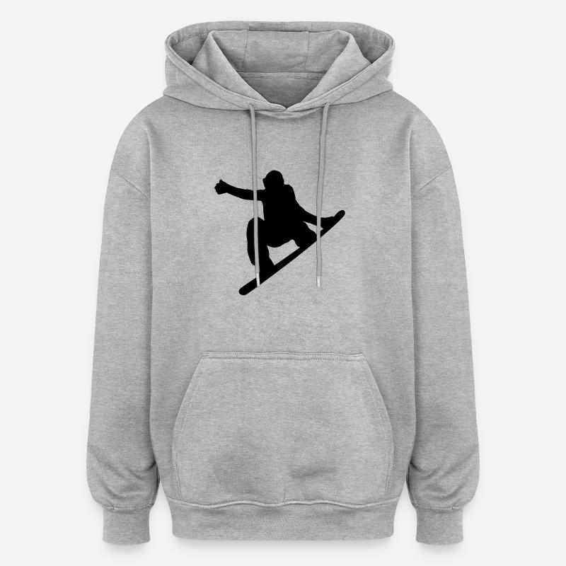 Snowboard - Sweat à capuche oversize unisexe - gris chiné