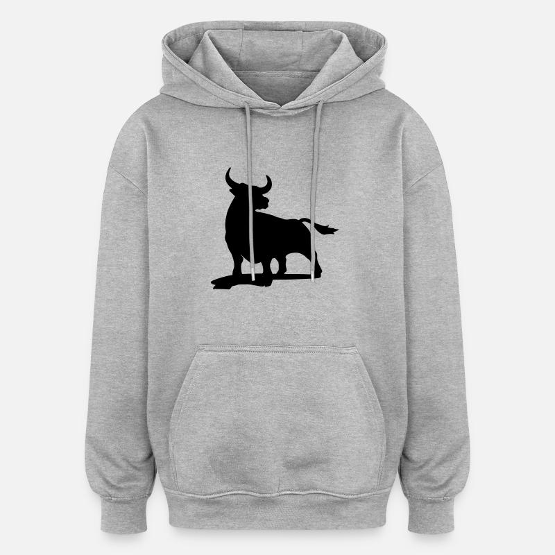 Taureau, Zodiac - Sweat à capuche oversize unisexe - gris chiné