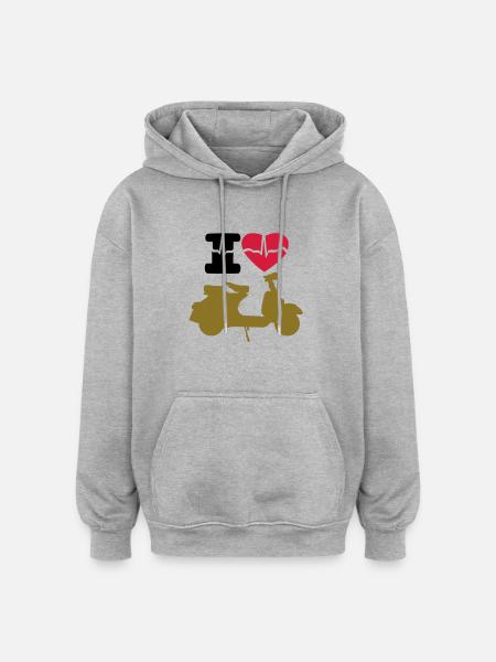 I love moto - Oversized Unisex Hoodie - heather grey