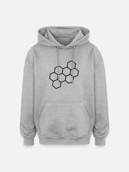 honigwabe___f1 - Oversized Unisex Hoodie - Grau meliert